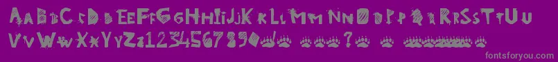 GoWild-fontti – harmaat kirjasimet violetilla taustalla