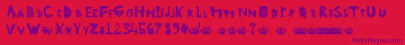 GoWild-Schriftart – Violette Schriften auf rotem Hintergrund