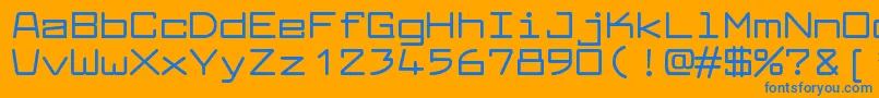 フォントLarabiefontexBold – オレンジの背景に青い文字