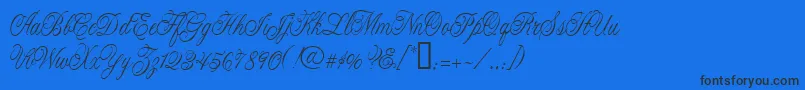 CacLaskoCondensed Font – Black Fonts on Blue Background