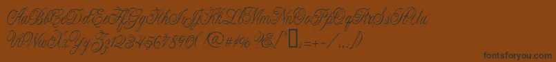 CacLaskoCondensed-fontti – mustat fontit ruskealla taustalla