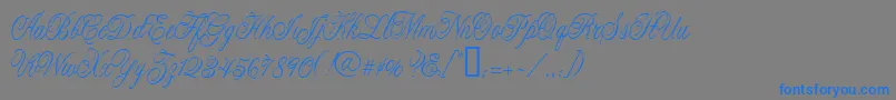 CacLaskoCondensed Font – Blue Fonts on Gray Background