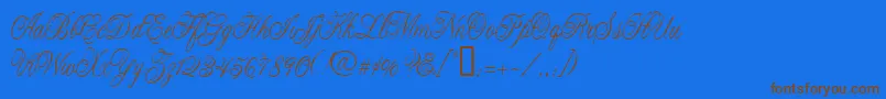 CacLaskoCondensed Font – Brown Fonts on Blue Background