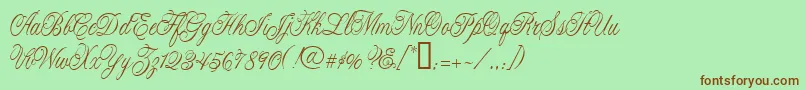 CacLaskoCondensed-fontti – ruskeat fontit vihreällä taustalla