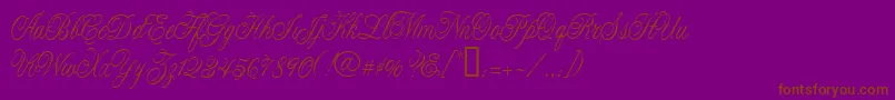 CacLaskoCondensed-Schriftart – Braune Schriften auf violettem Hintergrund