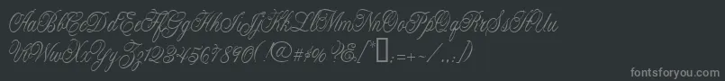 フォントCacLaskoCondensed – 黒い背景に灰色の文字