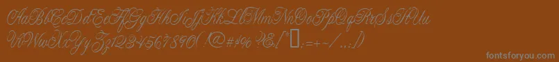 フォントCacLaskoCondensed – 茶色の背景に灰色の文字