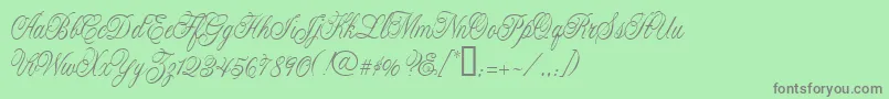 CacLaskoCondensed Font – Gray Fonts on Green Background