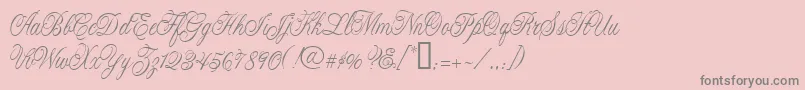 フォントCacLaskoCondensed – ピンクの背景に灰色の文字
