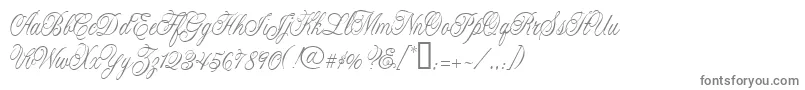 CacLaskoCondensed-fontti – harmaat kirjasimet valkoisella taustalla