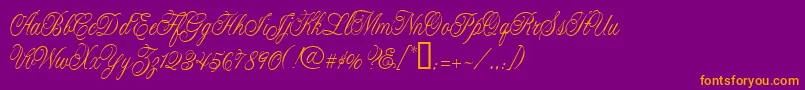 CacLaskoCondensed Font – Orange Fonts on Purple Background