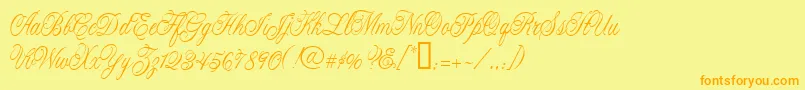 Fonte CacLaskoCondensed – fontes laranjas em um fundo amarelo