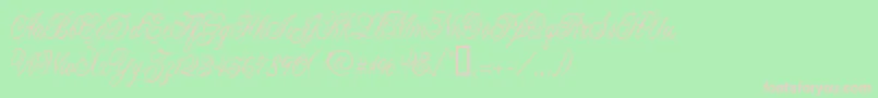 CacLaskoCondensed-fontti – vaaleanpunaiset fontit vihreällä taustalla