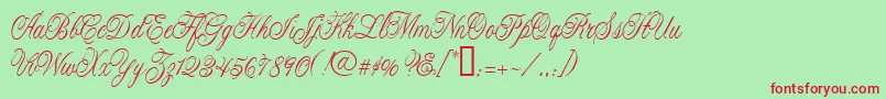 CacLaskoCondensed Font – Red Fonts on Green Background