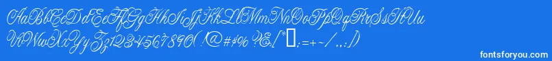 Fonte CacLaskoCondensed – fontes brancas em um fundo azul