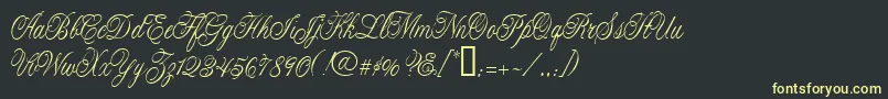 フォントCacLaskoCondensed – 黒い背景に黄色の文字