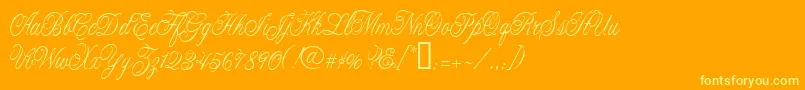 CacLaskoCondensed Font – Yellow Fonts on Orange Background