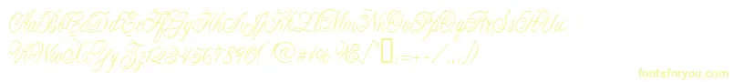 フォントCacLaskoCondensed – 白い背景に黄色の文字