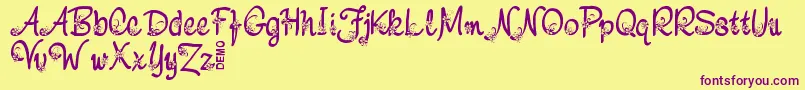NebuloDemo Font – Purple Fonts on Yellow Background
