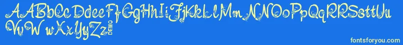 NebuloDemo Font – Yellow Fonts on Blue Background