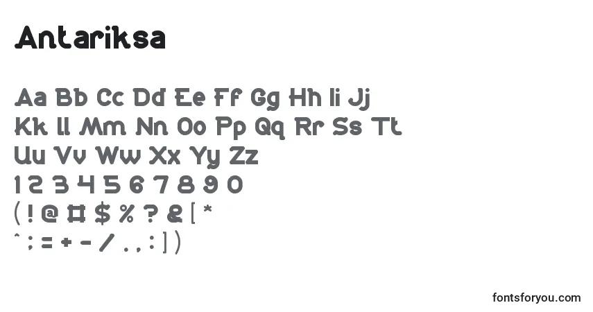 Шрифт Antariksa – алфавит, цифры, специальные символы