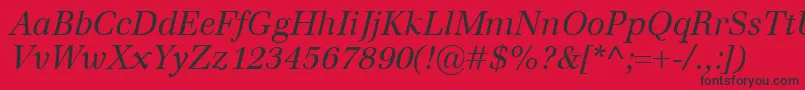 EmonaItalic Font – Black Fonts on Red Background