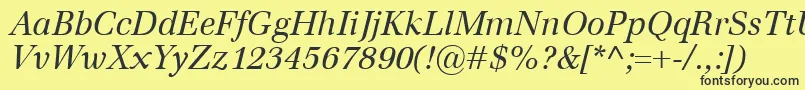 EmonaItalic Font – Black Fonts on Yellow Background