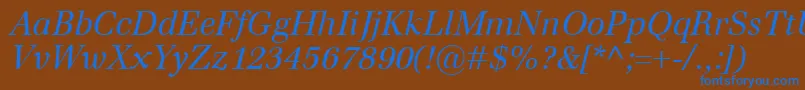 EmonaItalic Font – Blue Fonts on Brown Background