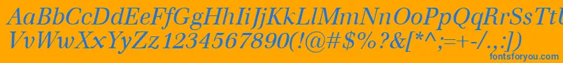 EmonaItalic Font – Blue Fonts on Orange Background