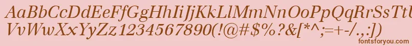 Fonte EmonaItalic – fontes marrons em um fundo rosa