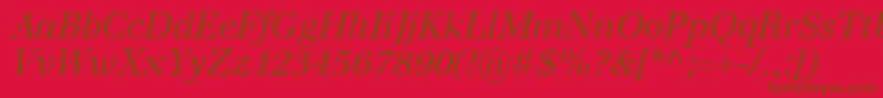 EmonaItalic Font – Brown Fonts on Red Background