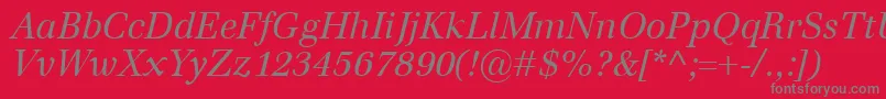 EmonaItalic Font – Gray Fonts on Red Background