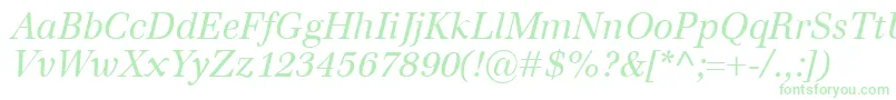 EmonaItalic Font – Green Fonts on White Background