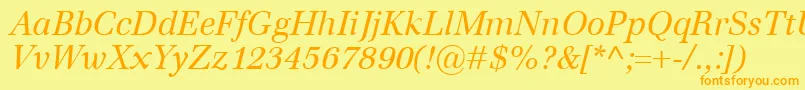 EmonaItalic Font – Orange Fonts on Yellow Background