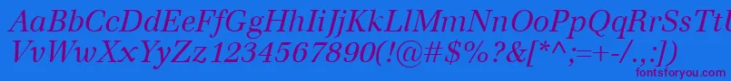 EmonaItalic Font – Purple Fonts on Blue Background
