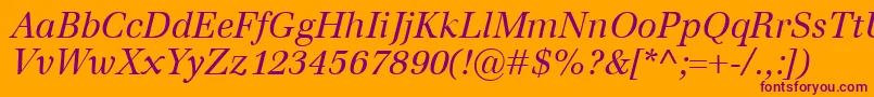 EmonaItalic Font – Purple Fonts on Orange Background
