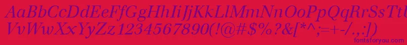 EmonaItalic Font – Purple Fonts on Red Background