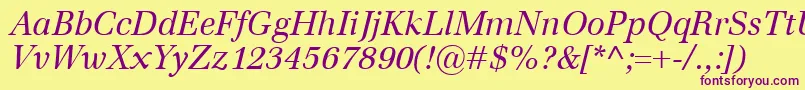EmonaItalic Font – Purple Fonts on Yellow Background