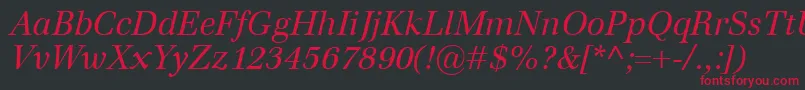 EmonaItalic Font – Red Fonts on Black Background