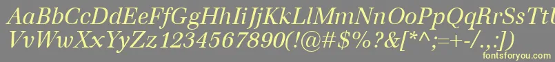 EmonaItalic Font – Yellow Fonts on Gray Background