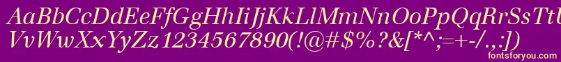 EmonaItalic Font – Yellow Fonts on Purple Background