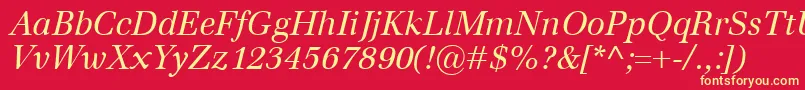 EmonaItalic Font – Yellow Fonts on Red Background