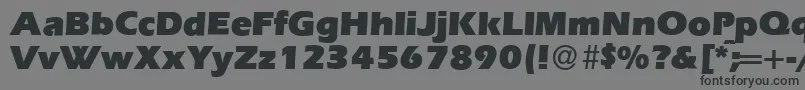 E820SansUltraRegular-fontti – mustat fontit harmaalla taustalla