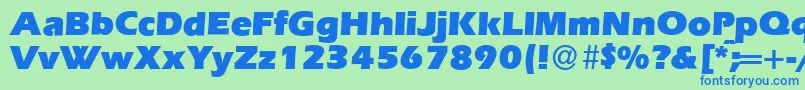 E820SansUltraRegular Font – Blue Fonts on Green Background