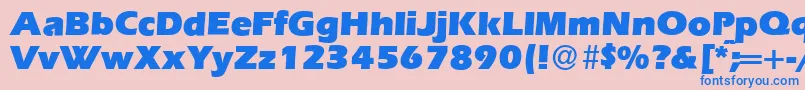 E820SansUltraRegular Font – Blue Fonts on Pink Background