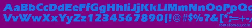 E820SansUltraRegular Font – Blue Fonts on Purple Background