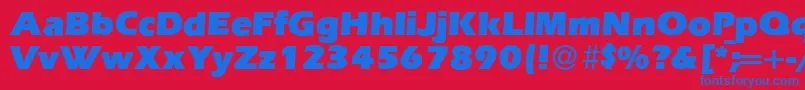 フォントE820SansUltraRegular – 赤い背景に青い文字