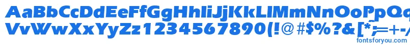 フォントE820SansUltraRegular – 白い背景に青い文字