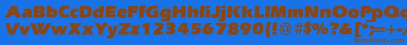 Шрифт E820SansUltraRegular – коричневые шрифты на синем фоне