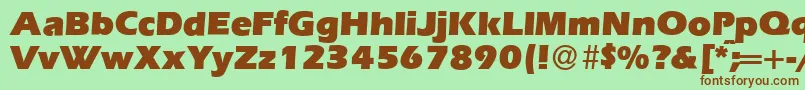 Czcionka E820SansUltraRegular – brązowe czcionki na zielonym tle